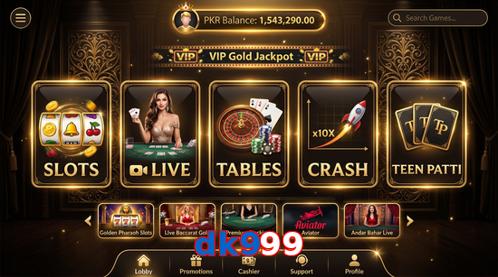 Main screen of Dk999 casino page for PK players